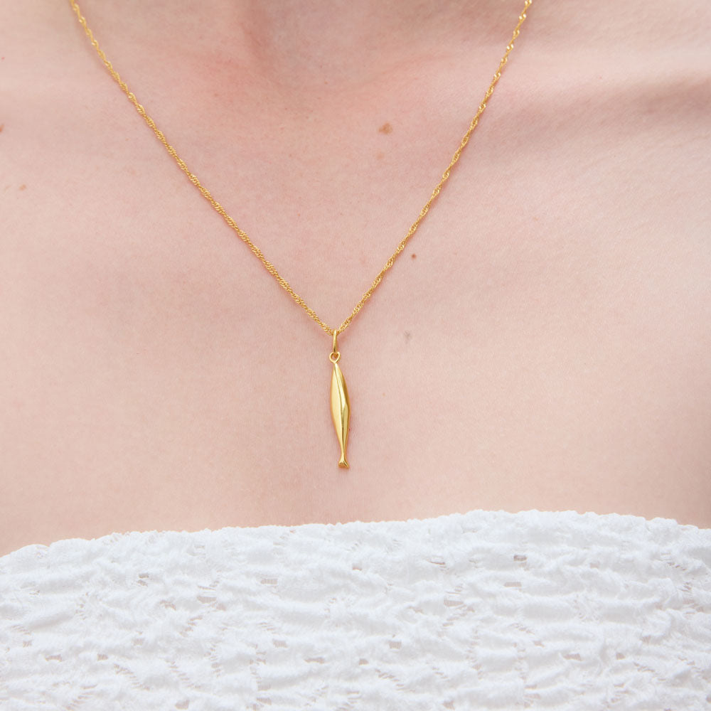 Diving sardela necklace charm gold
