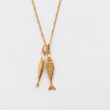 Diving sardela necklace charm gold