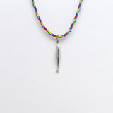 Diving sardela necklace with thread silver