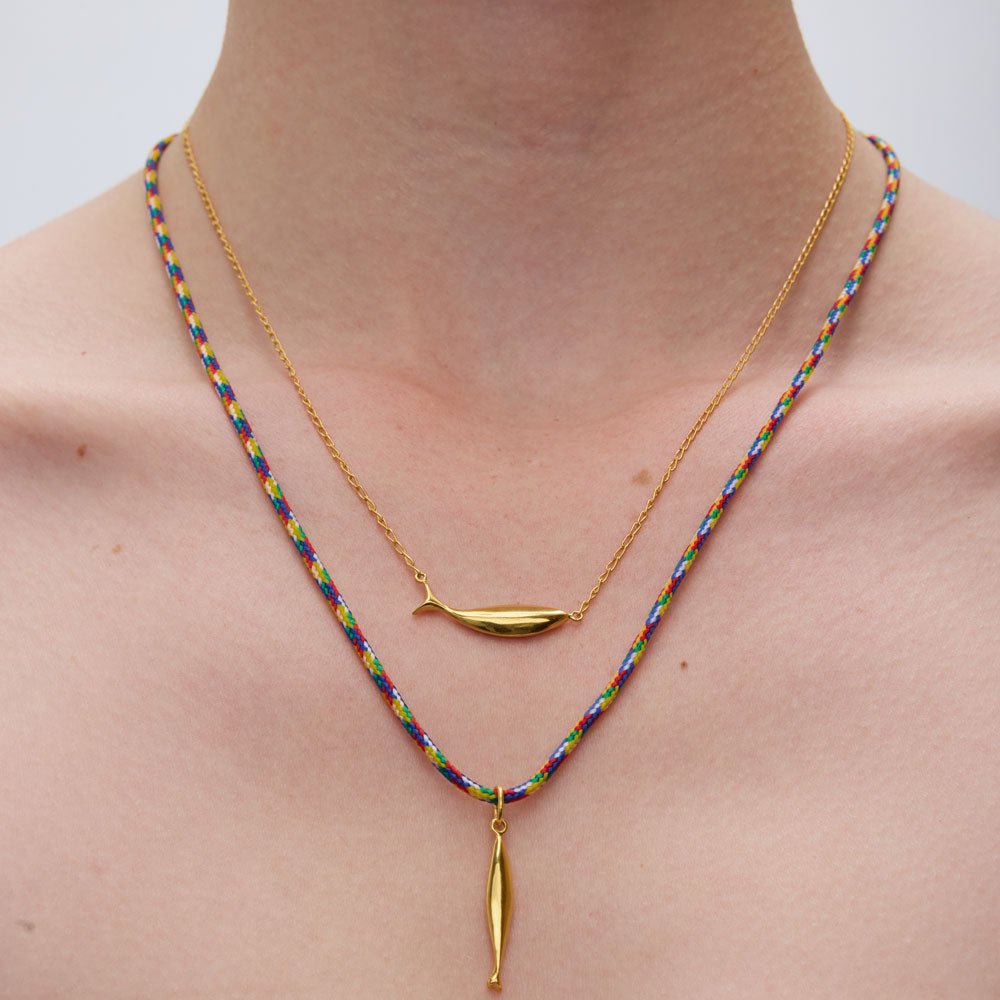 Diving tuna necklace gold