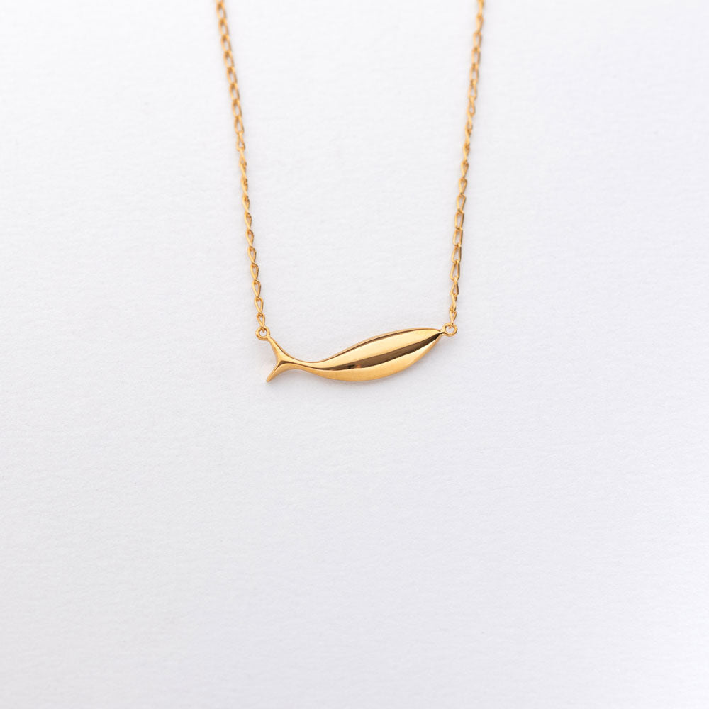 Diving tuna necklace gold
