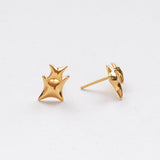 Gazing double earrings gold