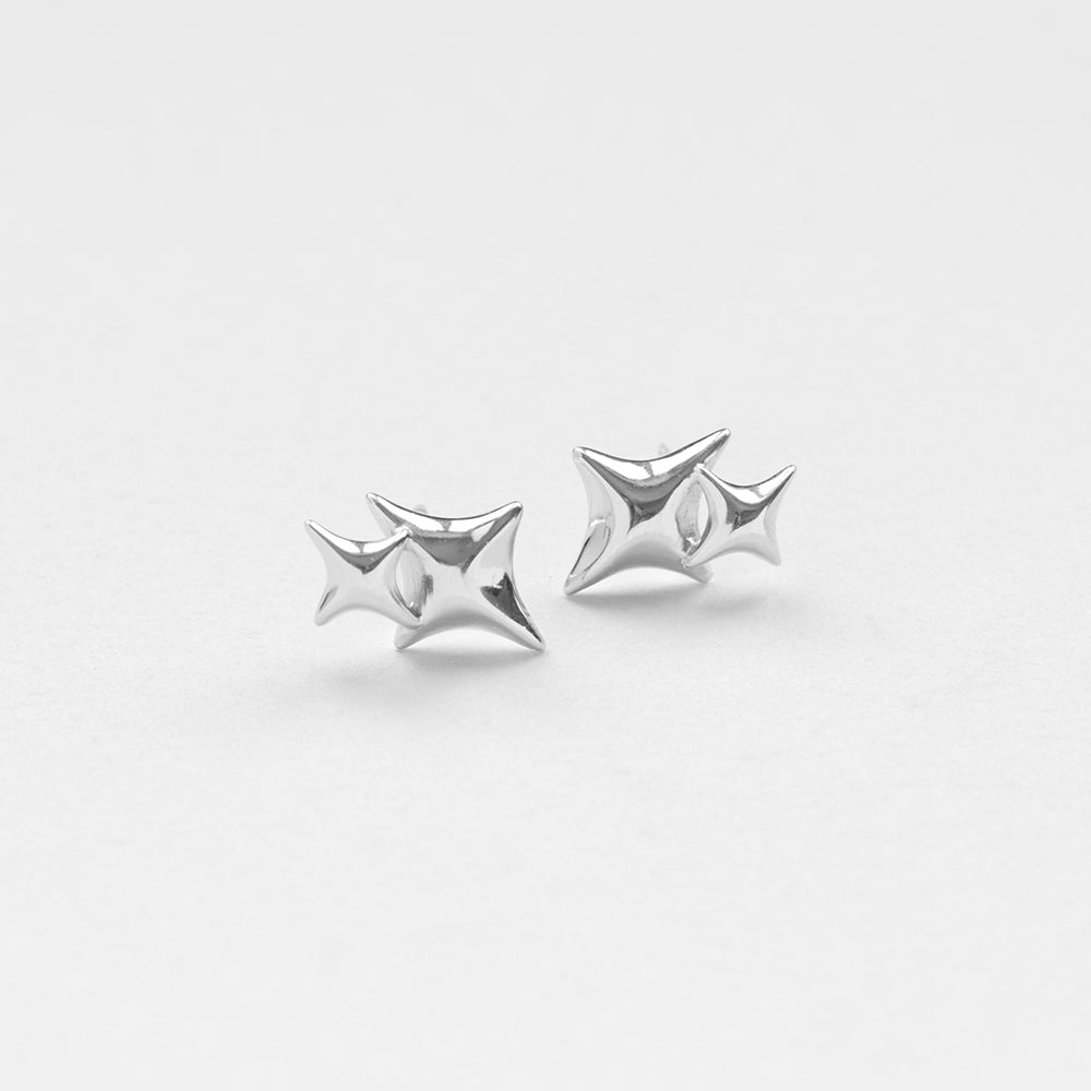 Gazing double earrings silver