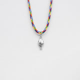 Lithrini necklace with thread silver