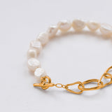 Strolling half&half bracelet gold
