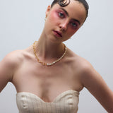 Strolling half&half necklace gold