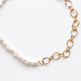 Strolling half&half necklace gold