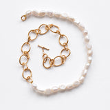 Strolling half&half necklace gold