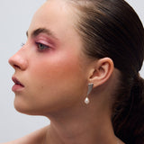 Surfing pearl earrings silver