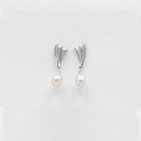 Surfing pearl earrings silver