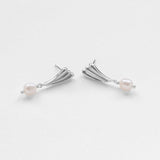 Surfing pearl earrings silver