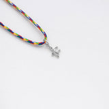 Tartaruga necklace with thread silver