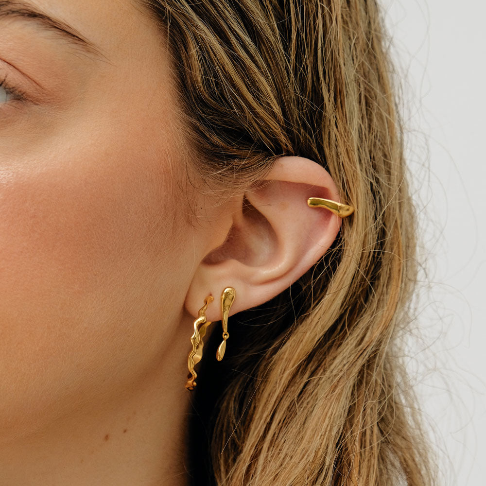 L'eau drops earrings gold