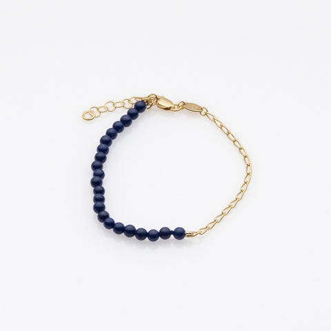 Half & Half lapis lazuli bracelet 14K yellow gold
