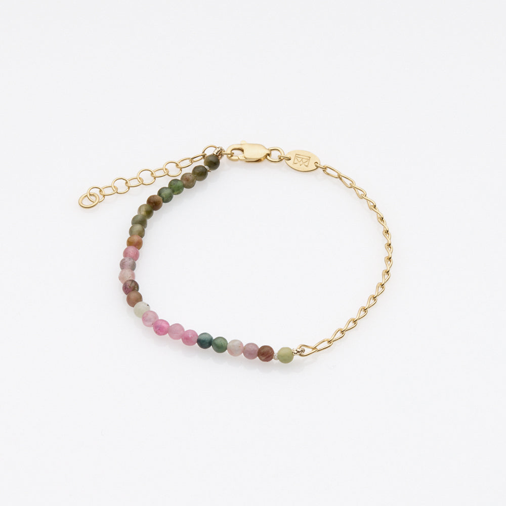 Half & Half tourmaline bracelet 14K yellow gold