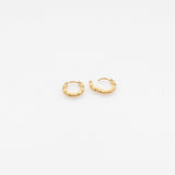 Tiny Treasures navette huggies earrings gold