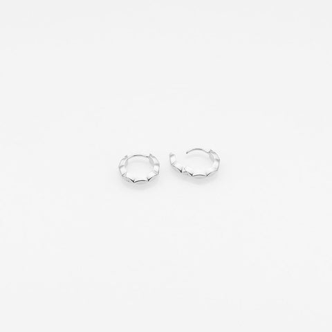 Tiny Treasures navette huggies earrings silver