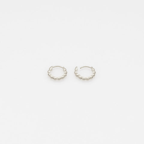 Tiny Treasures puff huggies earrings 14K white gold