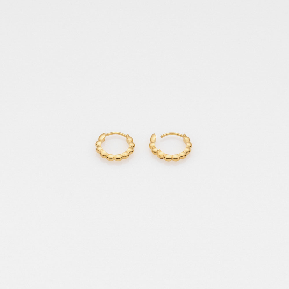 Tiny Treasures puff huggies earrings gold