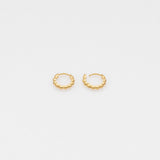 Tiny Treasures puff huggies earrings gold