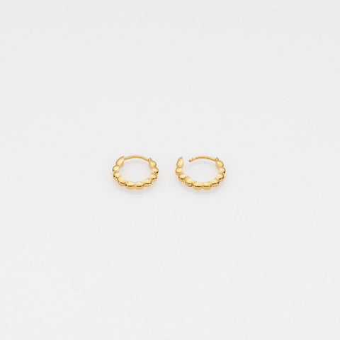 Tiny Treasures puff huggies earrings gold
