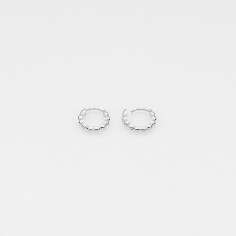 Tiny Treasures puff huggies earrings silver