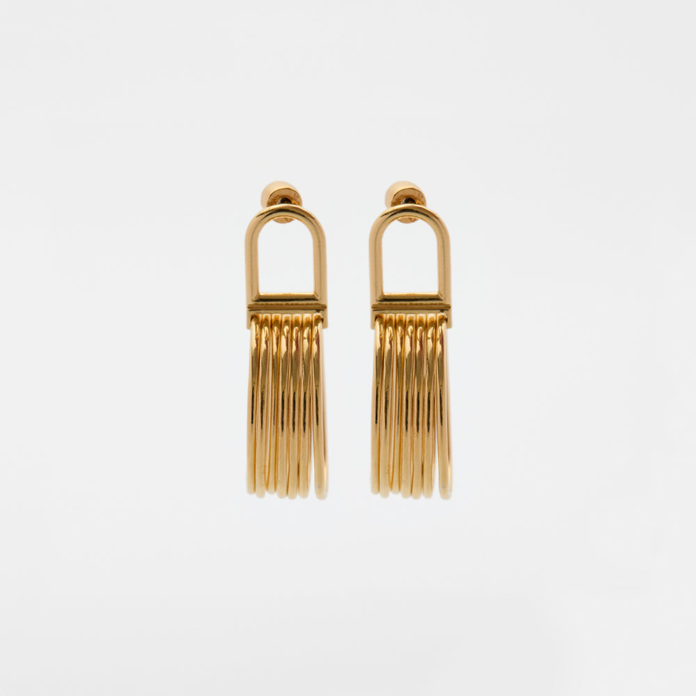 7ply earrings gold
