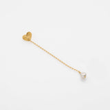 Sea & Sun pearl & heart earring tall gold