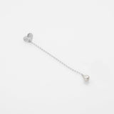 Sea & Sun pearl & heart earring tall silver