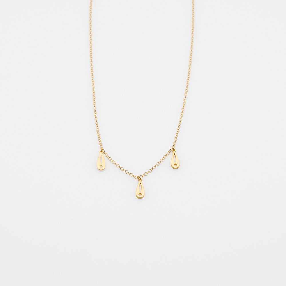 Fish Bouquet charm necklace gold