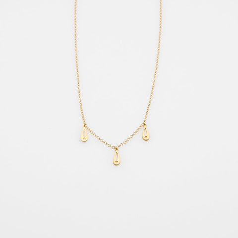 Fish Bouquet charm necklace gold