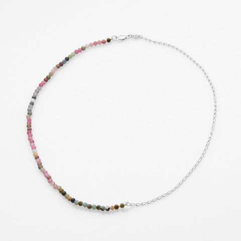 Half & Half tourmaline necklace silver