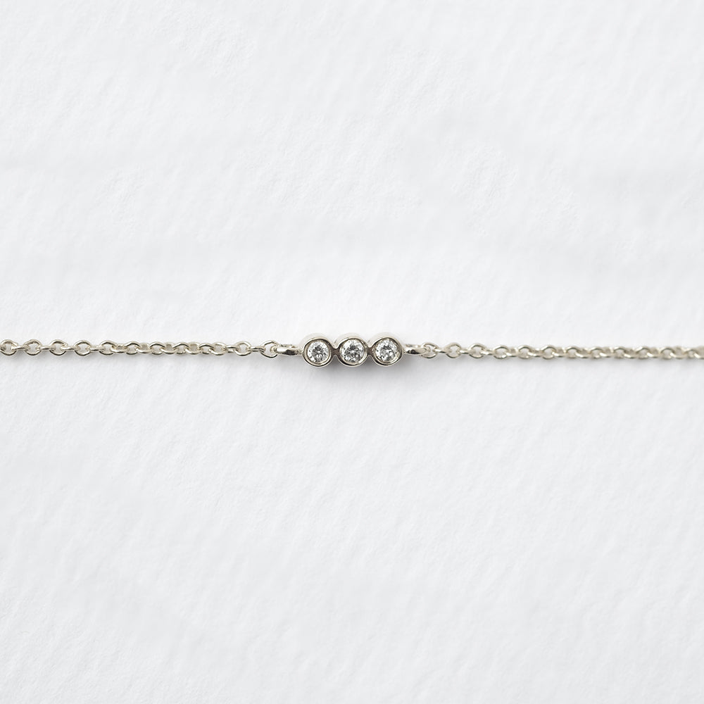 Astro triplet 14K white gold bracelet