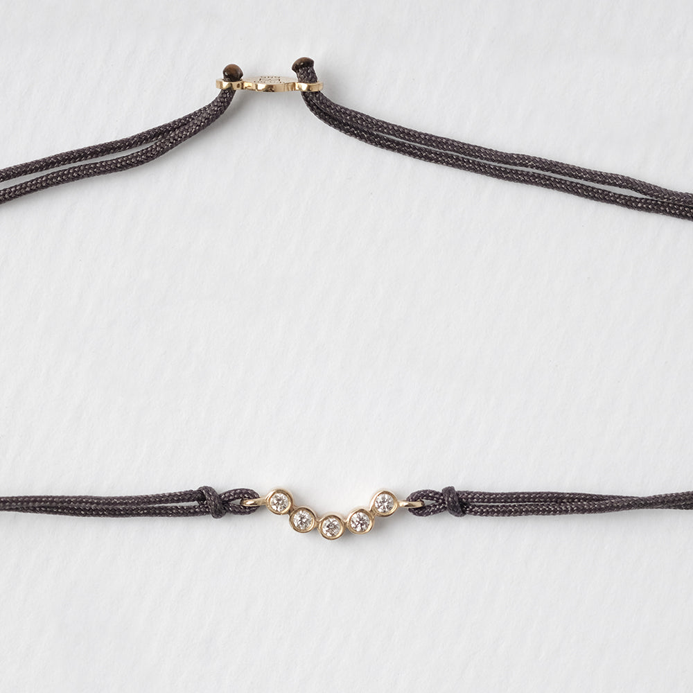 Astro quintet 14K yellow gold thread bracelet