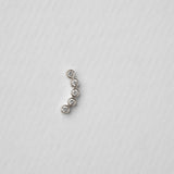 Astro quintet 14K white gold stud earring