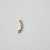 Astro quintet 14K yellow gold stud earring