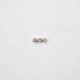 Astro triplet 14K white gold stud earring