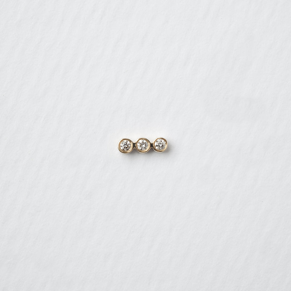 Astro triplet 14K yellow gold stud earring