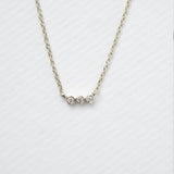 Astro triplet 14K white gold necklace