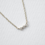 Astro triplet 14K white gold necklace