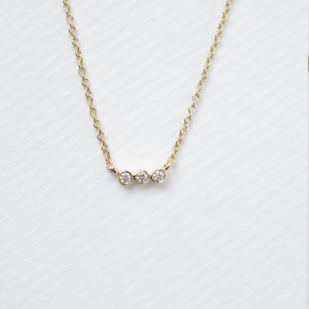 Astro triplet 14K yellow gold necklace