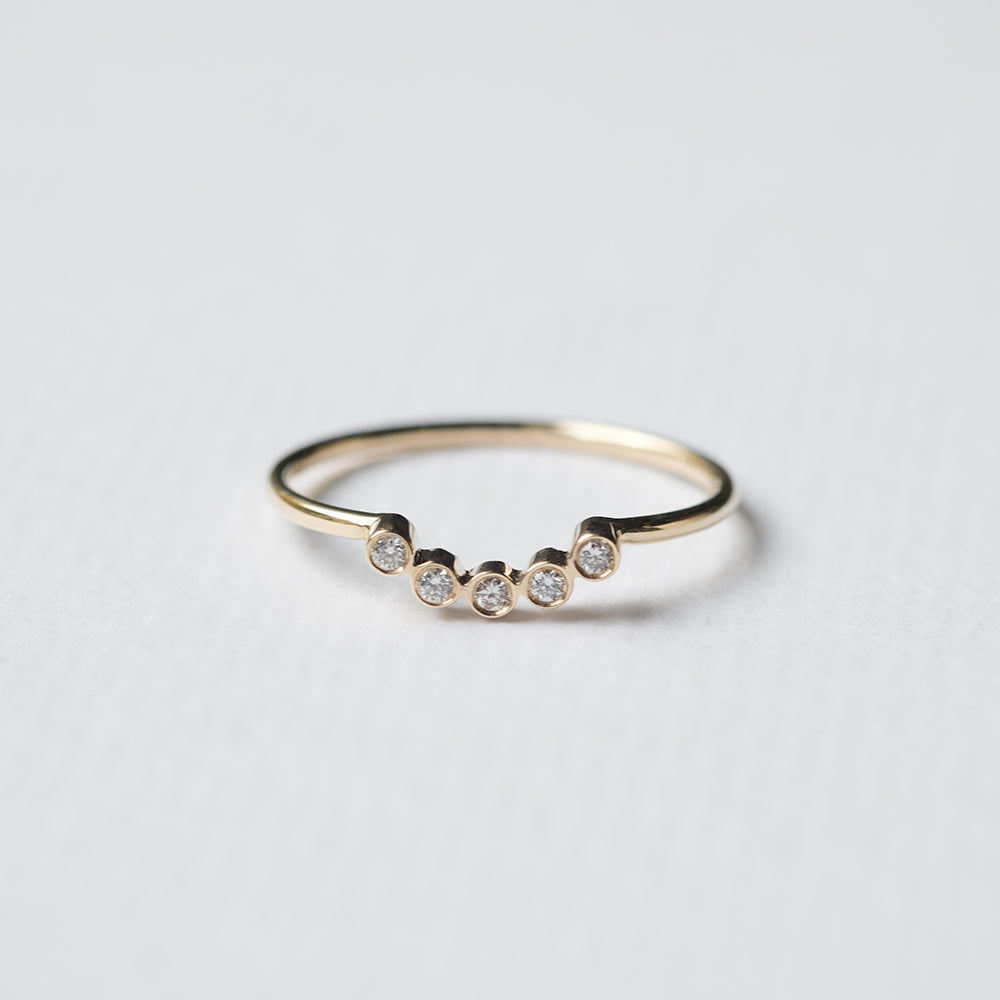 Astro quintet 14K yellow gold ring