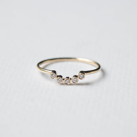 Astro quintet 14K yellow gold ring