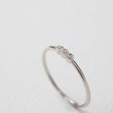 Astro triplet 14K white gold ring