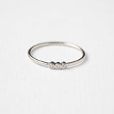 Astro triplet 14K white gold ring