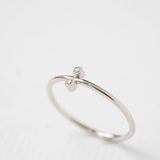 Astro twin 14K white gold ring