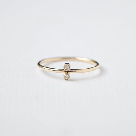 Astro twin 14K yellow gold ring