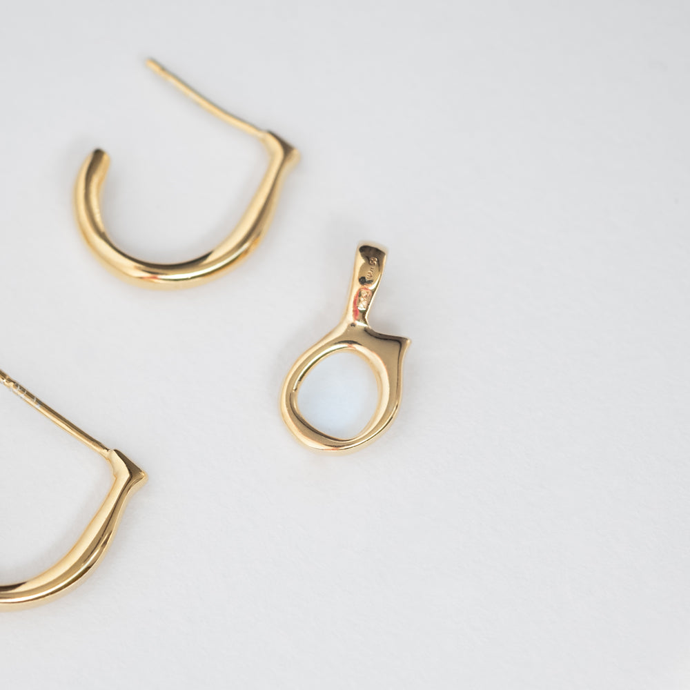 Aura earring charm 14K yellow gold