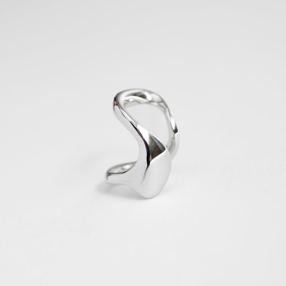 Aura cuff earring silver