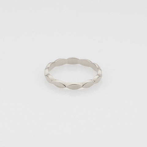 Tiny Treasures navette ring 14K white gold